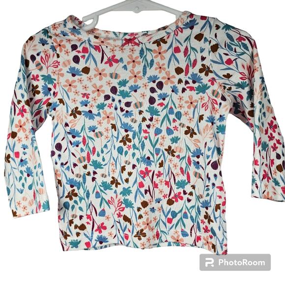 Carter's 2-Piece Outfit - Corduroy Jumper and Floral L/S Top Size 9 Months - Picture 3 of 9